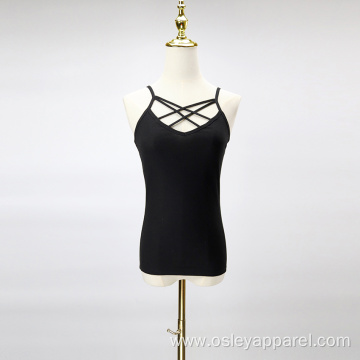 front collar staggered camisole